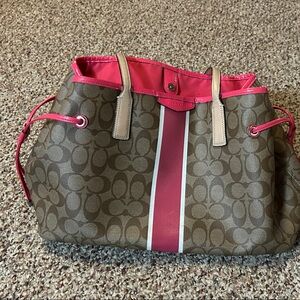 Coach Brown and Pink Signature Tote